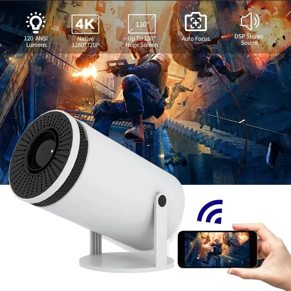 New 4K Android 11 Dual Wifi6 200 ANSI Allwinner H713 BT5.0 1080P 1280*720P Home Cinema Outdoor Portable Projetor